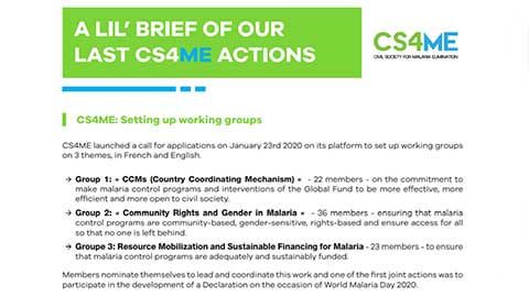 NEWSLETTER : Discover our CS4ME actions from January to March 2020