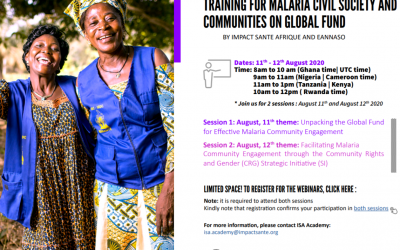 TRAINING FOR MALARIA CIVIL SOCIETY AND COMMUNITIES ON GLOBAL FUND