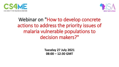 How to develop concrete actions to address the priority issues of malaria vulnerable populations to decision makers