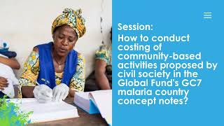 How to conduct costing of community-based activities – Global Fund-GC7 malaria country concept notes