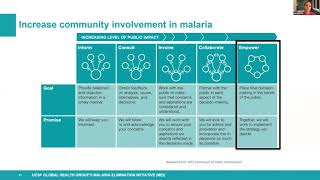 Webinar on Community engagement in malaria control & elimination: Sharing tools and experiences