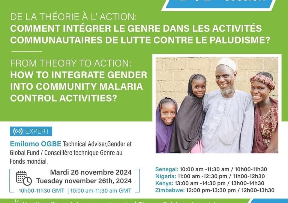 From theory to action: How to integrate gender in community malaria control activities?
